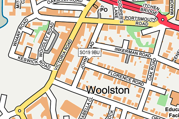 SO19 9BU map - OS OpenMap – Local (Ordnance Survey)