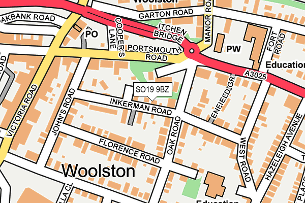 SO19 9BZ map - OS OpenMap – Local (Ordnance Survey)