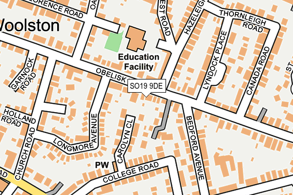 SO19 9DE map - OS OpenMap – Local (Ordnance Survey)