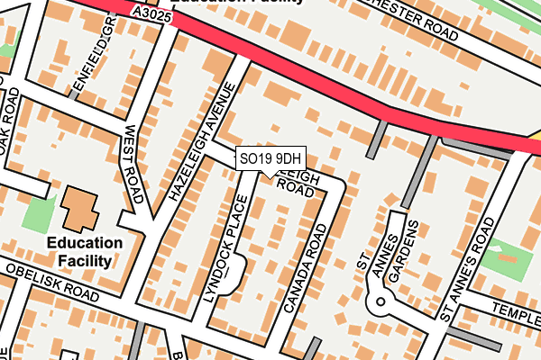 SO19 9DH map - OS OpenMap – Local (Ordnance Survey)