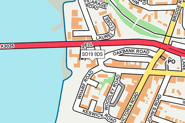 SO19 9DS map - OS OpenMap – Local (Ordnance Survey)