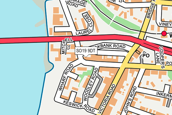 SO19 9DT map - OS OpenMap – Local (Ordnance Survey)