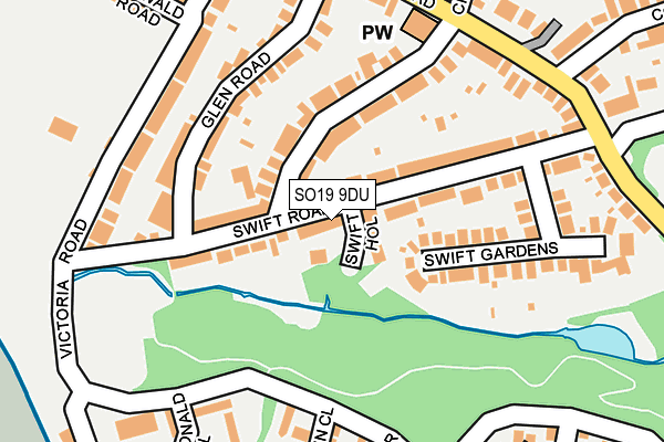 SO19 9DU map - OS OpenMap – Local (Ordnance Survey)