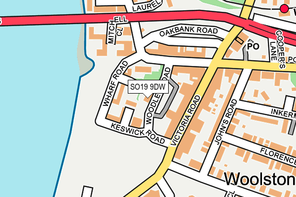 SO19 9DW map - OS OpenMap – Local (Ordnance Survey)