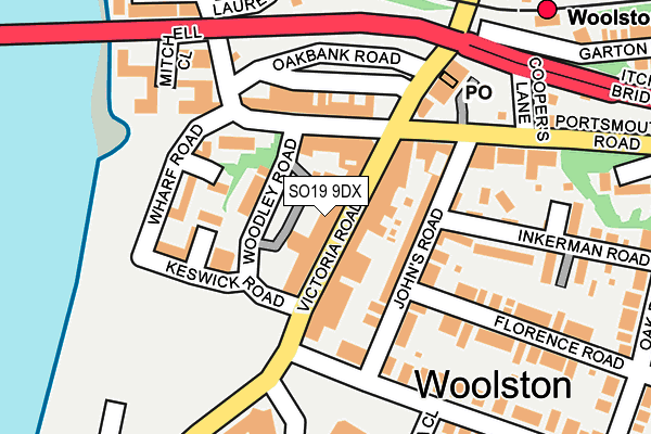 SO19 9DX map - OS OpenMap – Local (Ordnance Survey)