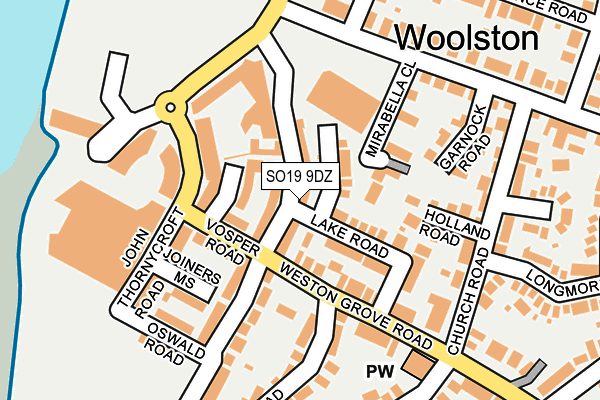 SO19 9DZ map - OS OpenMap – Local (Ordnance Survey)