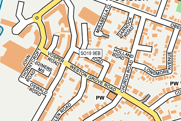 SO19 9EB map - OS OpenMap – Local (Ordnance Survey)