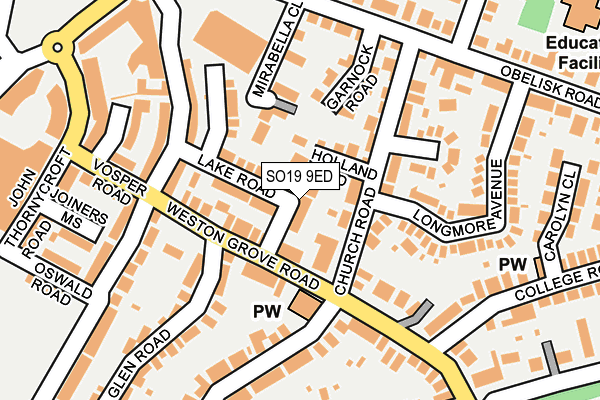 SO19 9ED map - OS OpenMap – Local (Ordnance Survey)