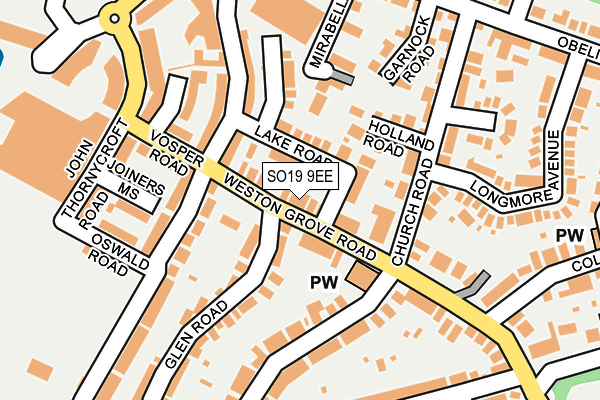 SO19 9EE map - OS OpenMap – Local (Ordnance Survey)