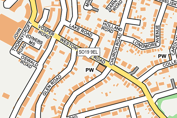 SO19 9EL map - OS OpenMap – Local (Ordnance Survey)