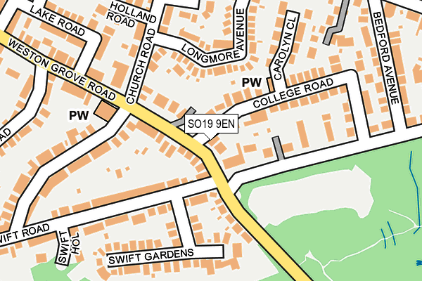 SO19 9EN map - OS OpenMap – Local (Ordnance Survey)