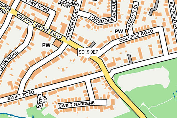 SO19 9EP map - OS OpenMap – Local (Ordnance Survey)