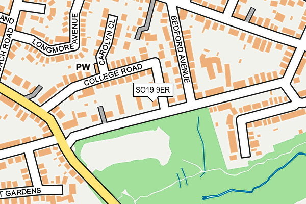 SO19 9ER map - OS OpenMap – Local (Ordnance Survey)