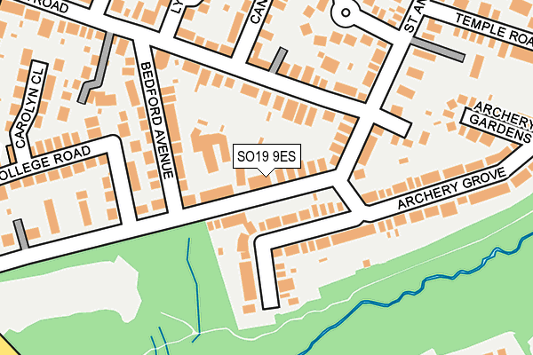 SO19 9ES map - OS OpenMap – Local (Ordnance Survey)