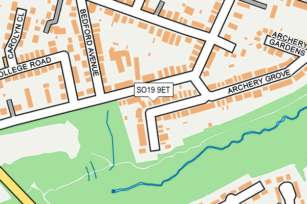SO19 9ET map - OS OpenMap – Local (Ordnance Survey)