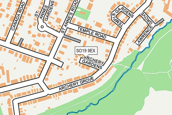 SO19 9EX map - OS OpenMap – Local (Ordnance Survey)