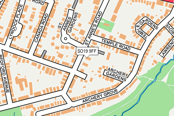 SO19 9FF map - OS OpenMap – Local (Ordnance Survey)