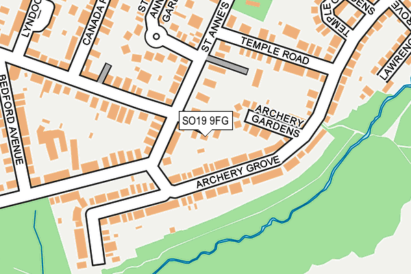 SO19 9FG map - OS OpenMap – Local (Ordnance Survey)