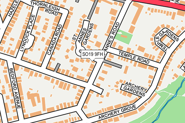 SO19 9FH map - OS OpenMap – Local (Ordnance Survey)