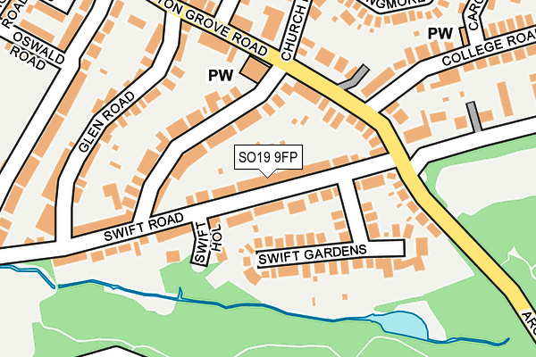 SO19 9FP map - OS OpenMap – Local (Ordnance Survey)