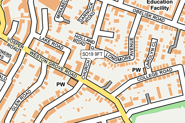 SO19 9FT map - OS OpenMap – Local (Ordnance Survey)