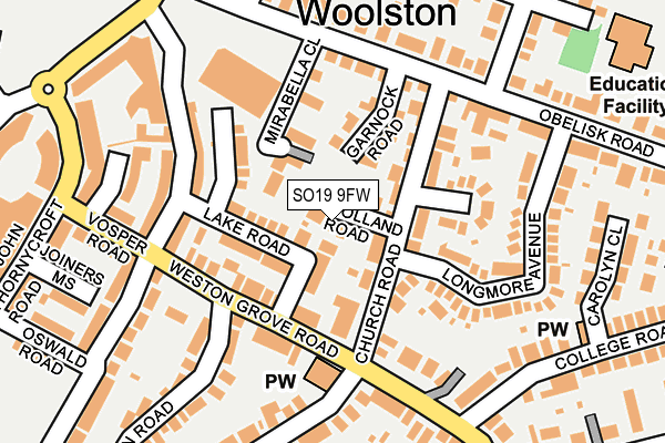 SO19 9FW map - OS OpenMap – Local (Ordnance Survey)