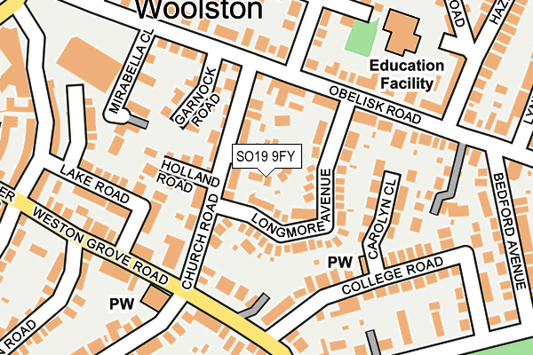 SO19 9FY map - OS OpenMap – Local (Ordnance Survey)