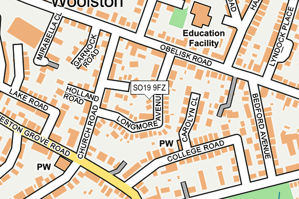 SO19 9FZ map - OS OpenMap – Local (Ordnance Survey)