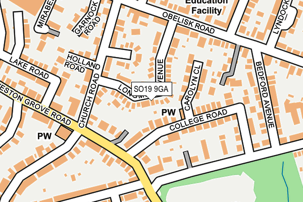 SO19 9GA map - OS OpenMap – Local (Ordnance Survey)