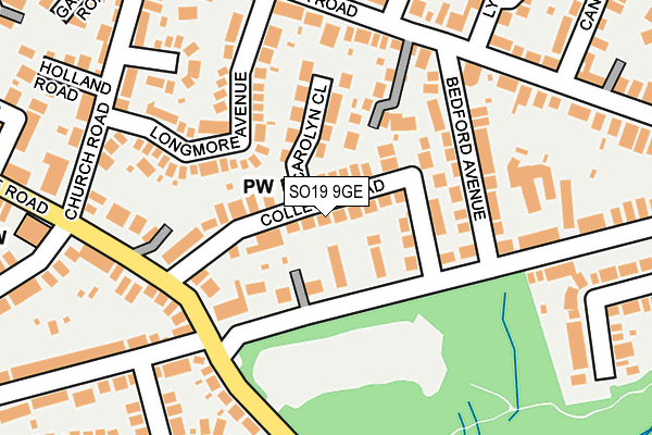 SO19 9GE map - OS OpenMap – Local (Ordnance Survey)