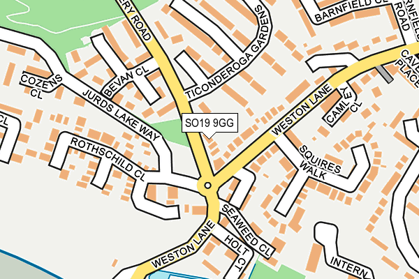 SO19 9GG map - OS OpenMap – Local (Ordnance Survey)
