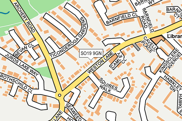 SO19 9GN map - OS OpenMap – Local (Ordnance Survey)