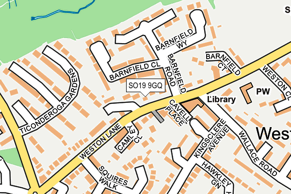 SO19 9GQ map - OS OpenMap – Local (Ordnance Survey)