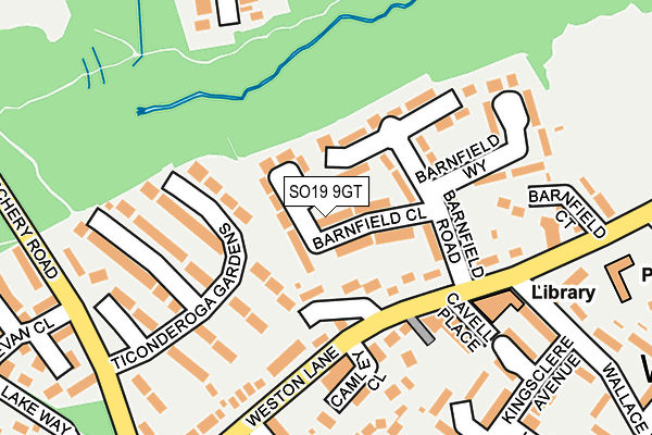 SO19 9GT map - OS OpenMap – Local (Ordnance Survey)