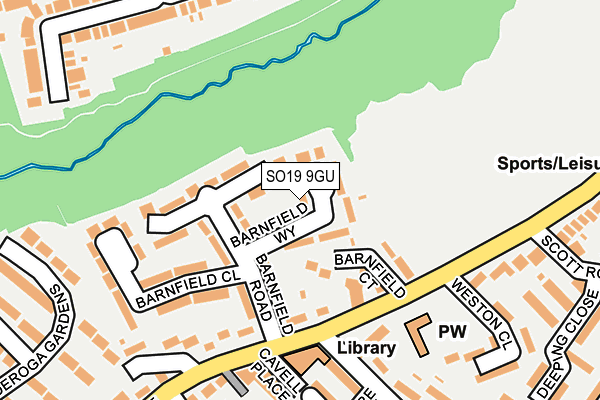 SO19 9GU map - OS OpenMap – Local (Ordnance Survey)