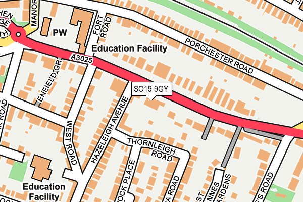 SO19 9GY map - OS OpenMap – Local (Ordnance Survey)