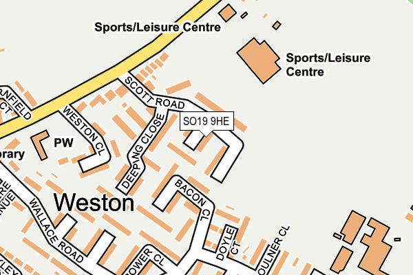 SO19 9HE map - OS OpenMap – Local (Ordnance Survey)