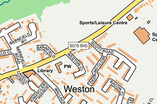 SO19 9HG map - OS OpenMap – Local (Ordnance Survey)