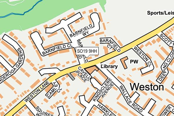 SO19 9HH map - OS OpenMap – Local (Ordnance Survey)