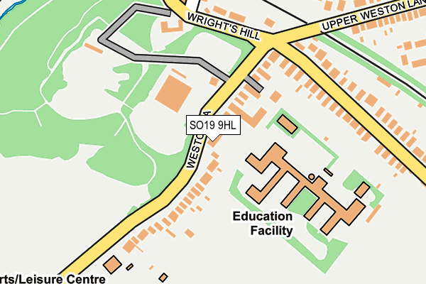 SO19 9HL map - OS OpenMap – Local (Ordnance Survey)