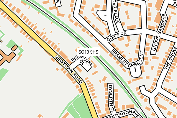 SO19 9HS map - OS OpenMap – Local (Ordnance Survey)