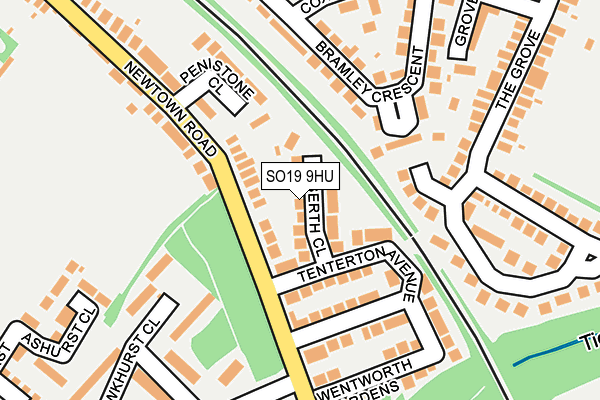 SO19 9HU map - OS OpenMap – Local (Ordnance Survey)