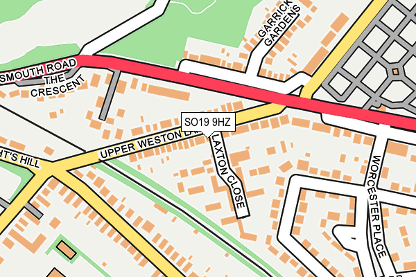 SO19 9HZ map - OS OpenMap – Local (Ordnance Survey)
