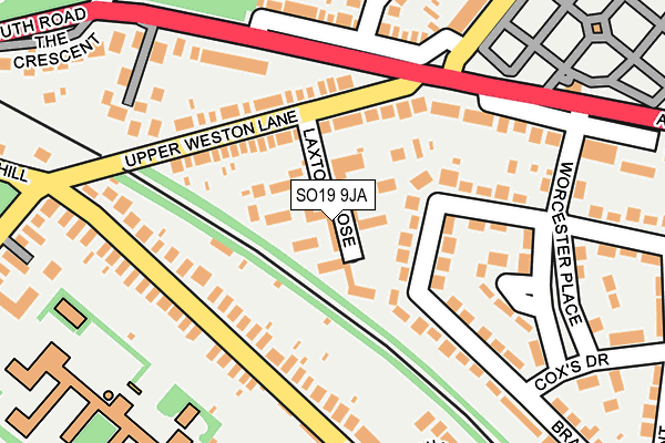 SO19 9JA map - OS OpenMap – Local (Ordnance Survey)