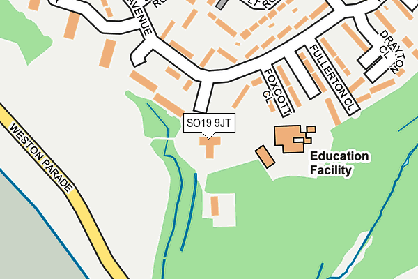 SO19 9JT map - OS OpenMap – Local (Ordnance Survey)