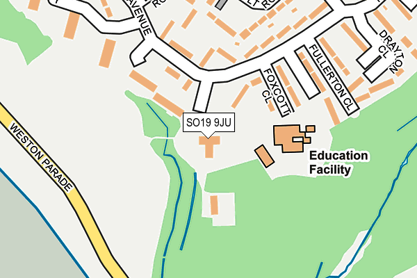 SO19 9JU map - OS OpenMap – Local (Ordnance Survey)