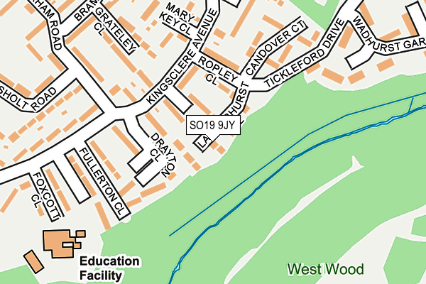 SO19 9JY map - OS OpenMap – Local (Ordnance Survey)