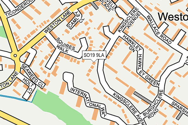 SO19 9LA map - OS OpenMap – Local (Ordnance Survey)