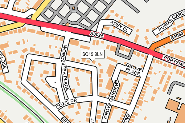 SO19 9LN map - OS OpenMap – Local (Ordnance Survey)