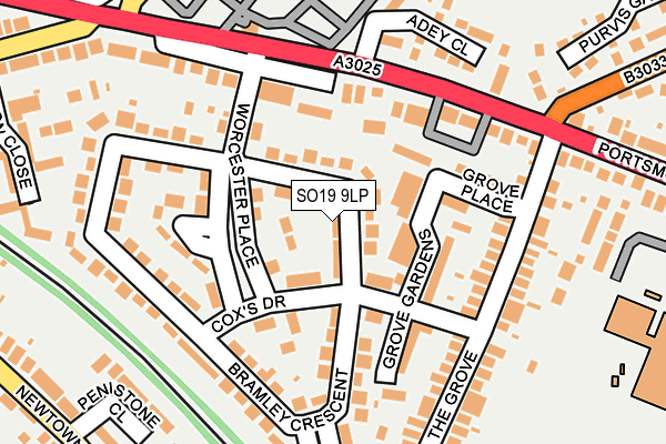 SO19 9LP map - OS OpenMap – Local (Ordnance Survey)